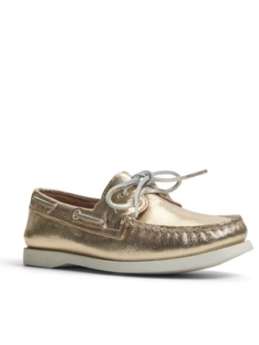 BRAND NEW SPERRY TOPSIDE ORIGINAL 2 EYE BOAT SHOE METALLIC GOLD-7.5